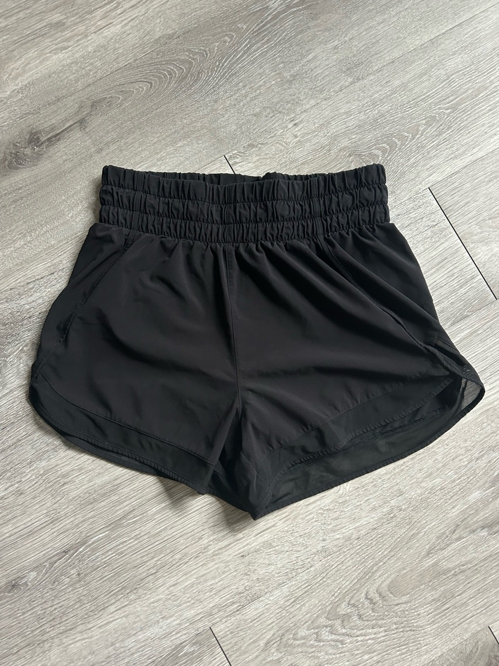 Athleta Black Mesh Racer Run Shorts XS